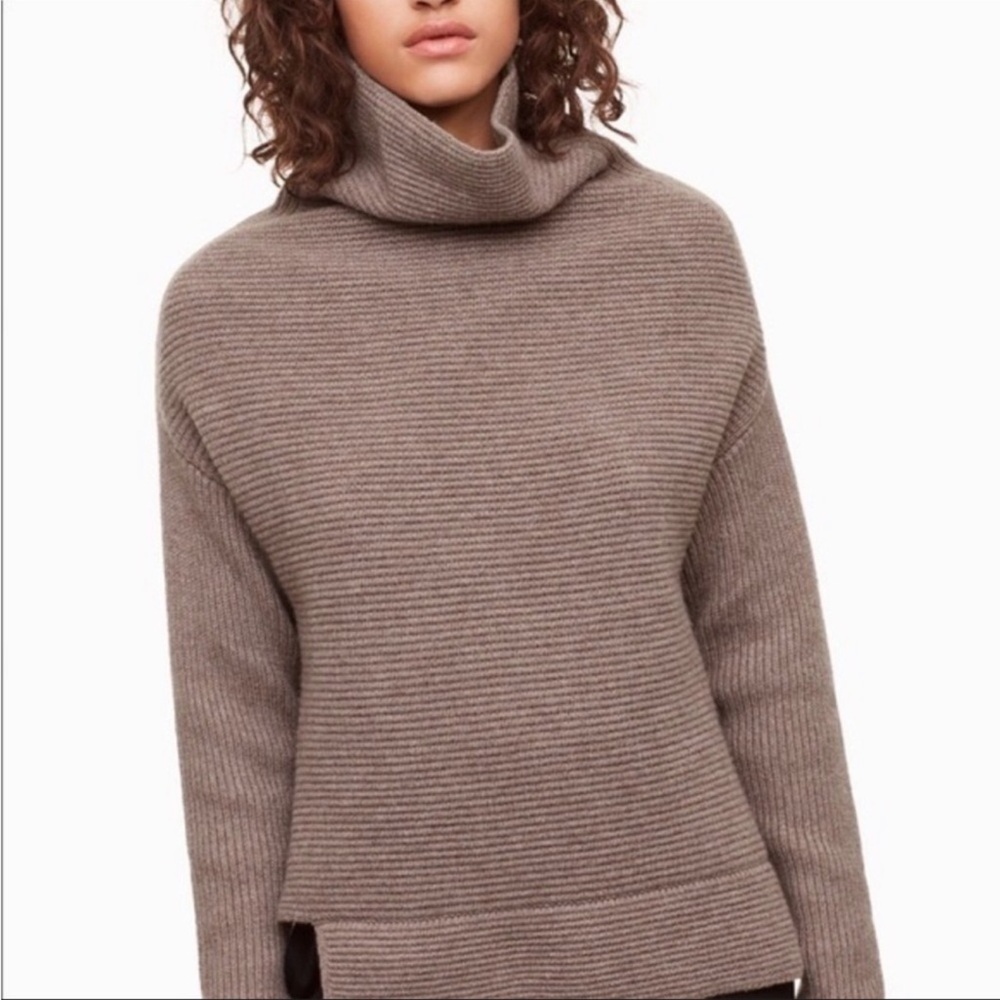 BABATON Brown Turtleneck Wool & Cashmere Sweater